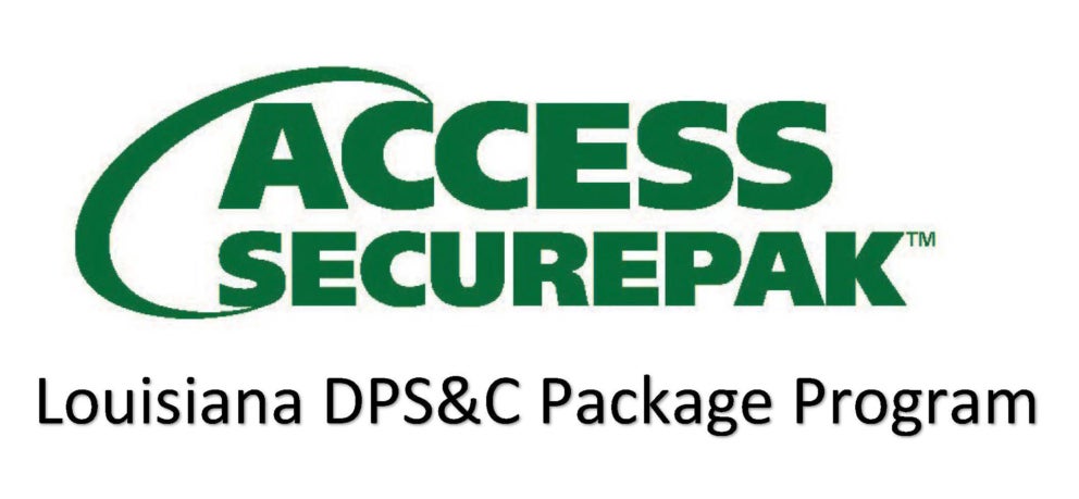 Green Access Secure Pak logo, which is the package program for individuals who are incarcerated.